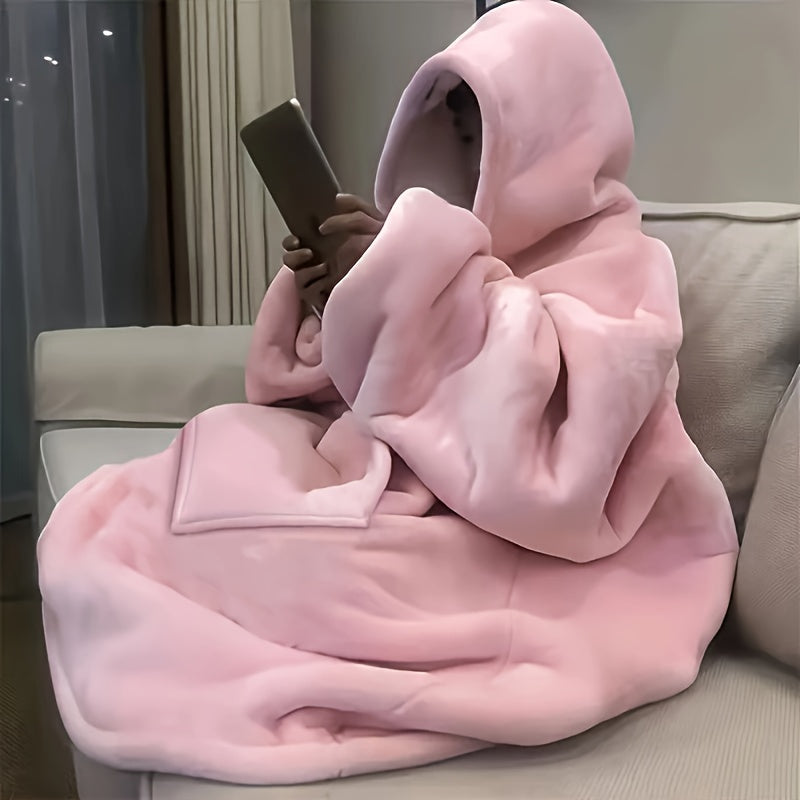 Wearable Double-Sided Hoodie Blanket – Ultra-Soft Reversible Pajama Sweatshirt for Snuggly Winter Comfort, Lounging, and Cozy All-Day Warmth