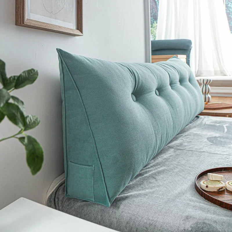 Triangular Bed Headboard Pillow – Large Backrest Cushion for Reading, Sleeping & Full Body Positioning Support