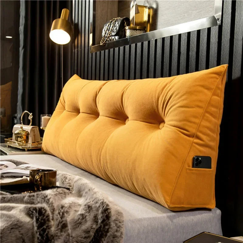 Triangular Bed Headboard Pillow – Large Backrest Cushion for Reading, Sleeping & Full Body Positioning Support