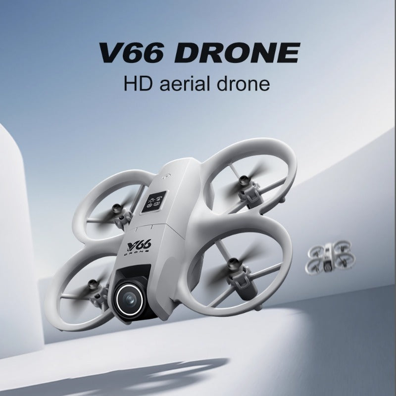 V66 Drone - High-Definition Dual Camera, LED Lights, Safety Design, Flow Tracking, Smart Obstacle Avoidance, Headless Mode, One-Click Return, WiFi Pathway Flight, 2.4GHz Interference-Free Technology, Four-Channel Hexagon Gyroscope, Real-Time Image Transmi