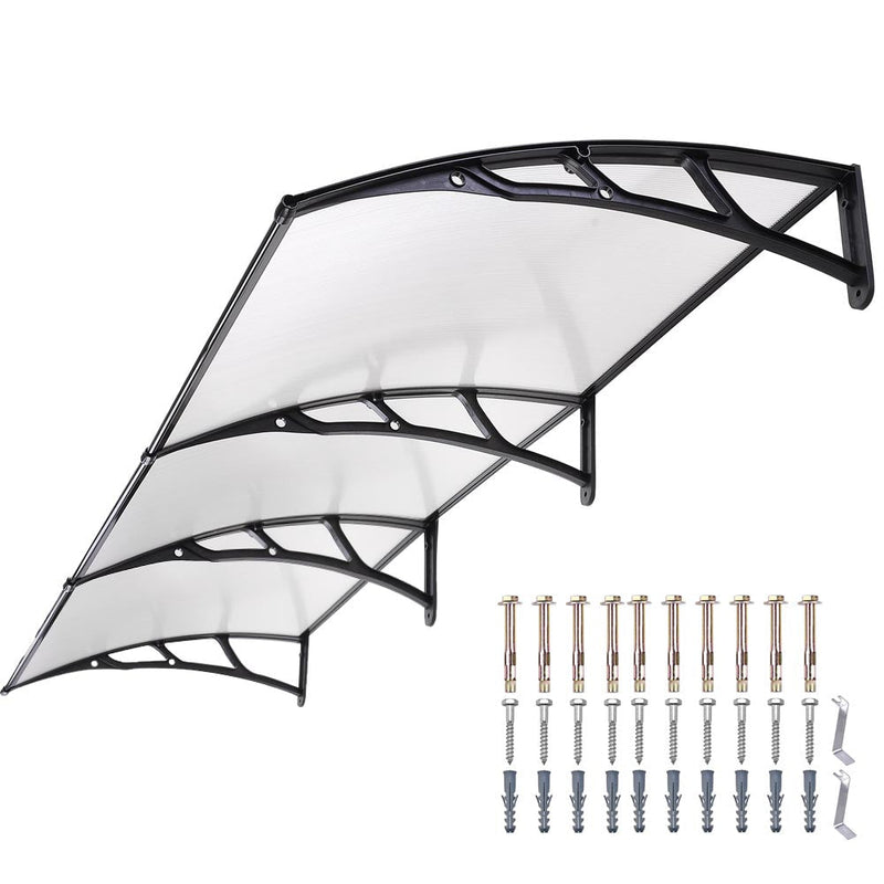 10ft Poly Awning Canopy Window Door Clear/Brown