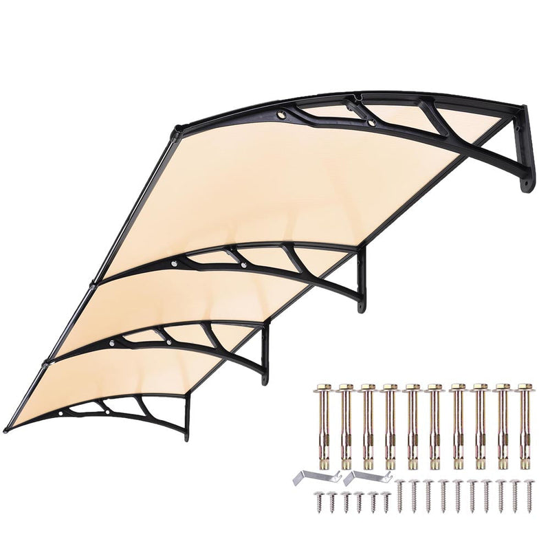 10ft Poly Awning Canopy Window Door Clear/Brown