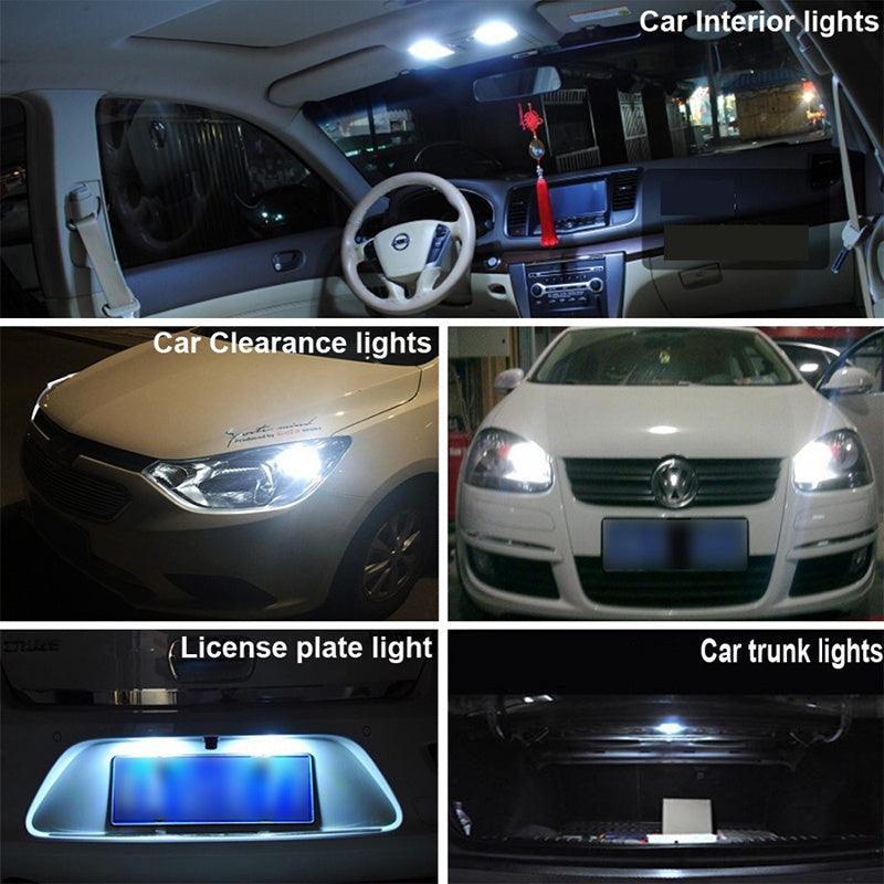 5x T10 W5W LED Lamp For Car Interior Instrunment 12V Auto Reading Dome License Plate Trunk Luggage 5W5 Super Bright White