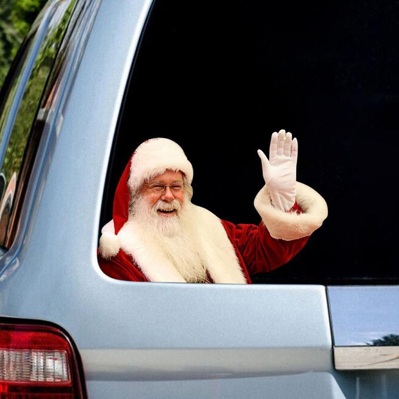 12-inch Christmas Funny Santa Car Window Stickers Santa Claus Car Glass Stickers Auto Vinyl Decal  Decoration For All Car