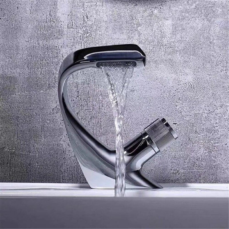 Bathroom Sink Faucet Mixer Crane Deck Mounted Single Hole