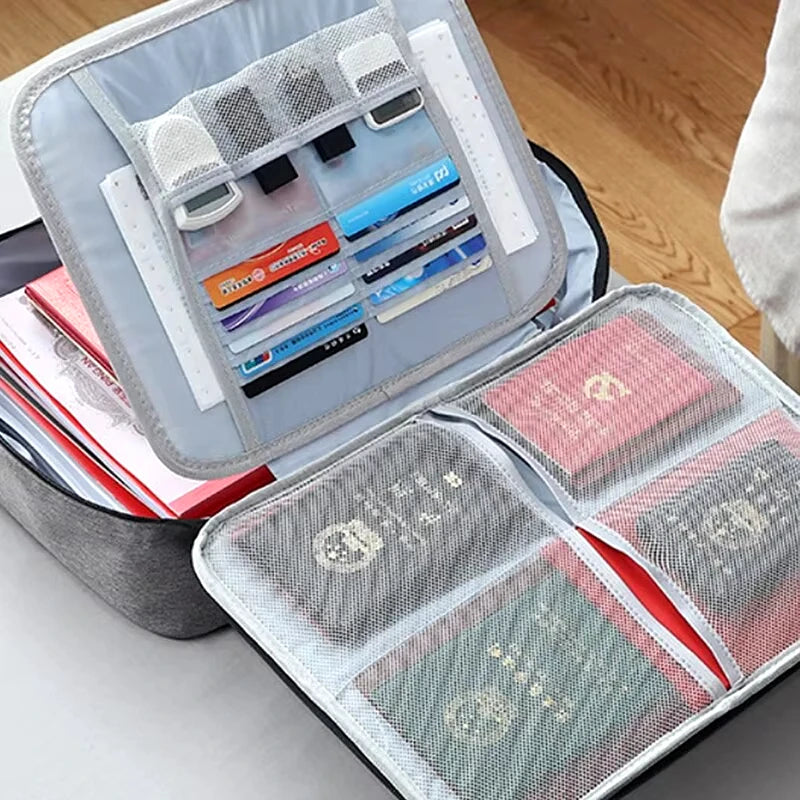 Multifunction File Pack Organizer – Large Capacity, Lockable Document Case for Certificates, Home Office, and Travel Use