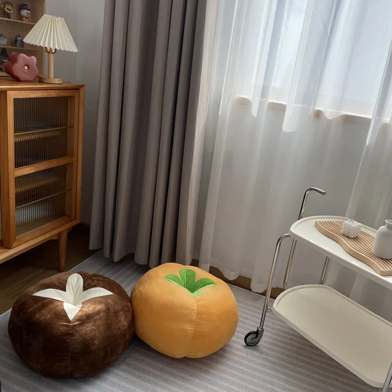 Tomato-Shaped Cushion – Thickened Round Pillow for Window Seat or Bedroom with a Fun Vegetable Design