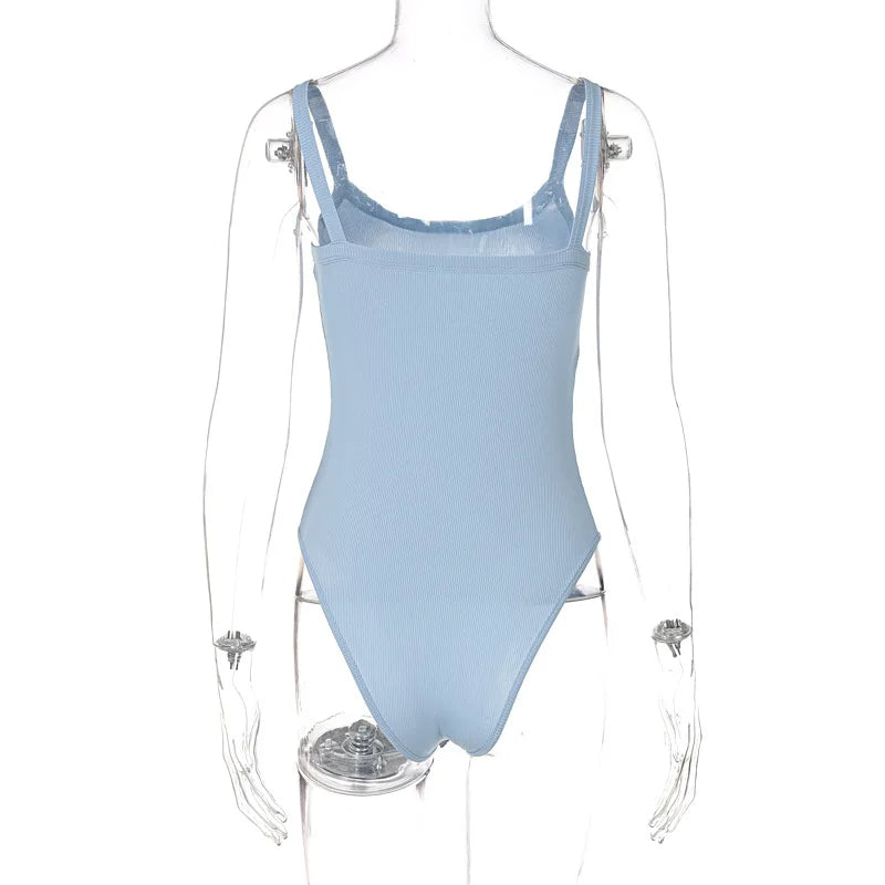 Strappy Bodycon Bodysuit – Sleeveless Sheer Jumpsuit for a Sexy Summer Look