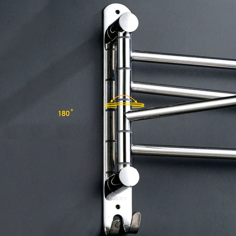 4-Arm Turning Stainless Bar Bathroom Hanger Rack