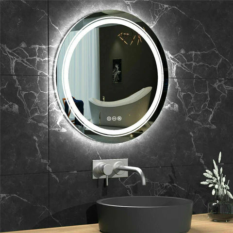 Adjustable Round LED Light Up Bathroom Vanity Mirror