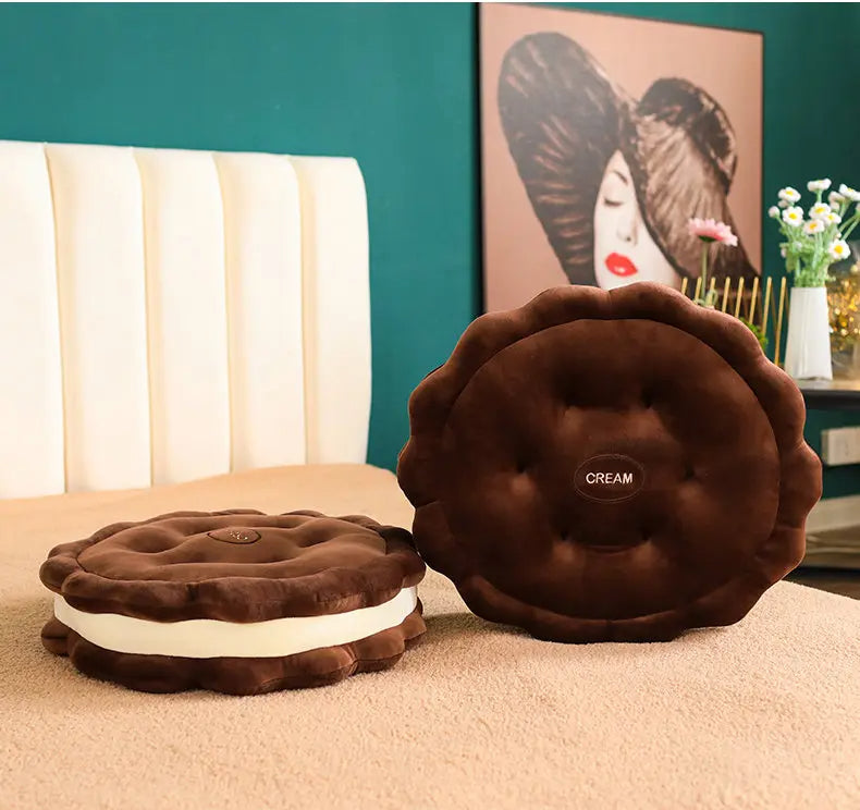 Plush Cookie Pillow – Soft Chocolate Chip Cushion for Sweet Home Decoration
