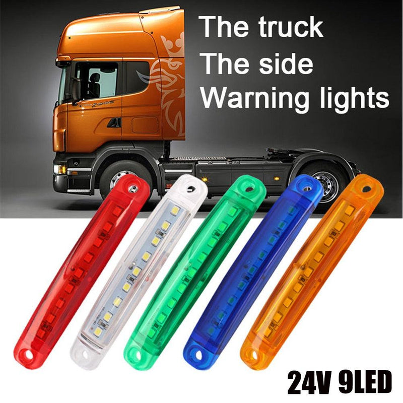 2PCS Led Warning Light 9 LEDs Indicator Car Side Sign Truck Light Lorry Warning Taillight Trailer Brake Lamp 12V 24V