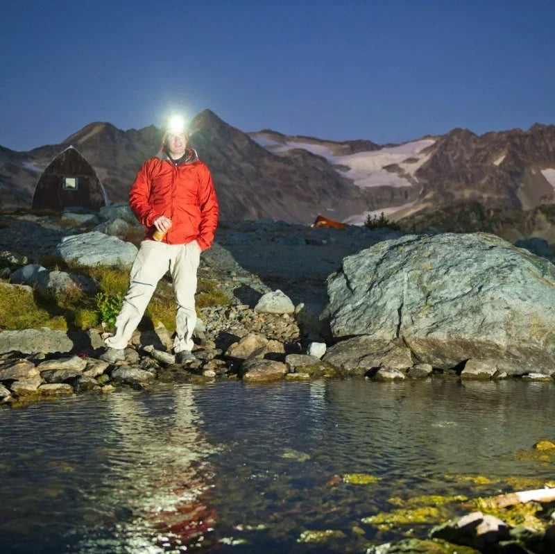 USB Rechargeable LED Headlamp – Bright Sensor-Activated Head Torch for Fishing, Hiking, Emergency Search, or Camping Adventure Use