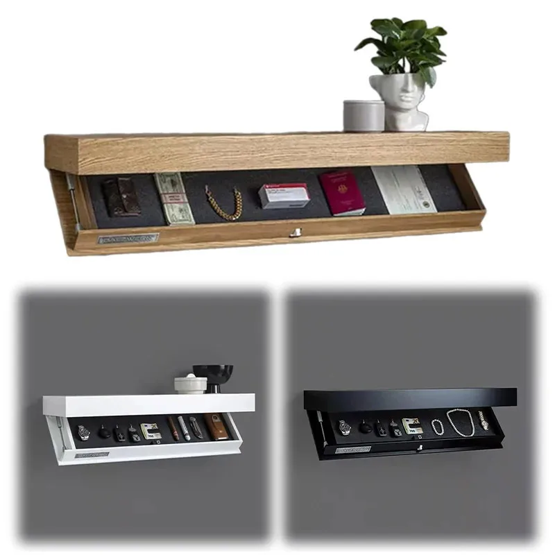Floating Wall Shelf – Hidden Compartment Wooden Storage for a Touch of Magic in Your Space
