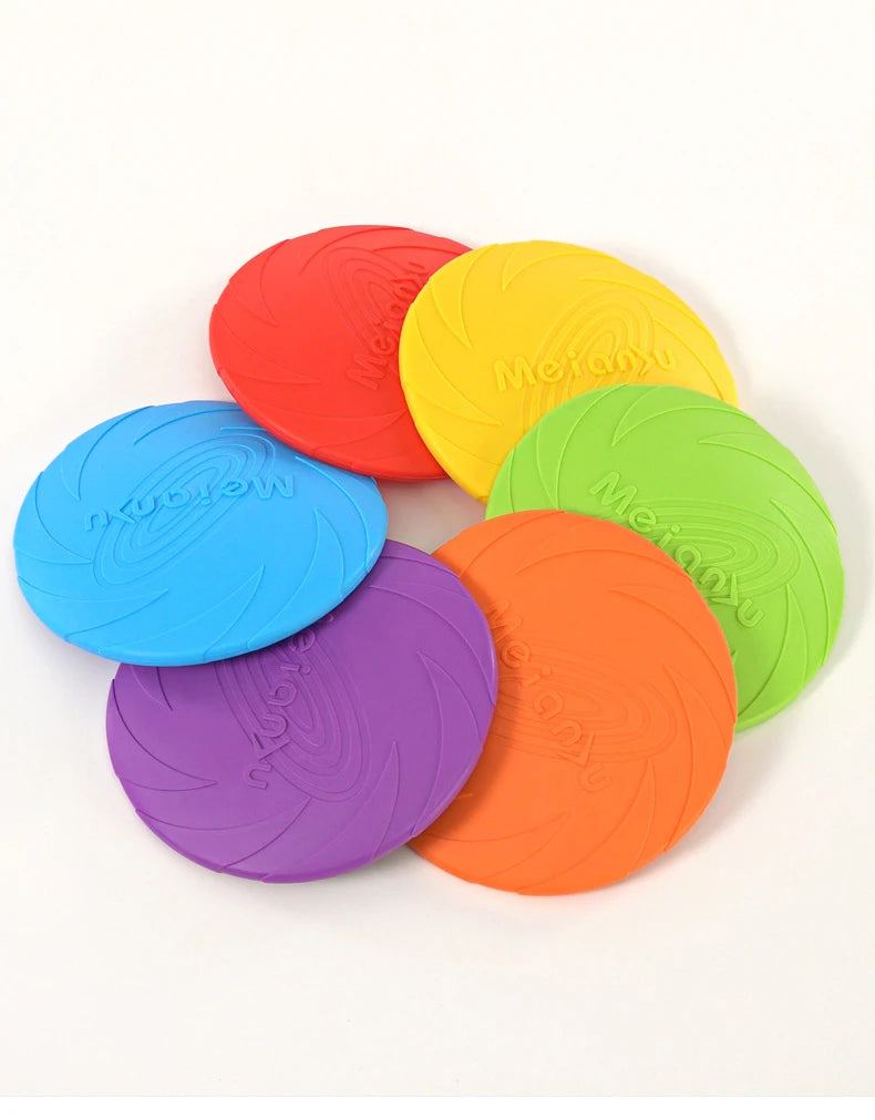 Silicone Pet Frisbee Flying Discs – 15/18/22cm Interactive Puppy Toys for Training & Outdoor Play