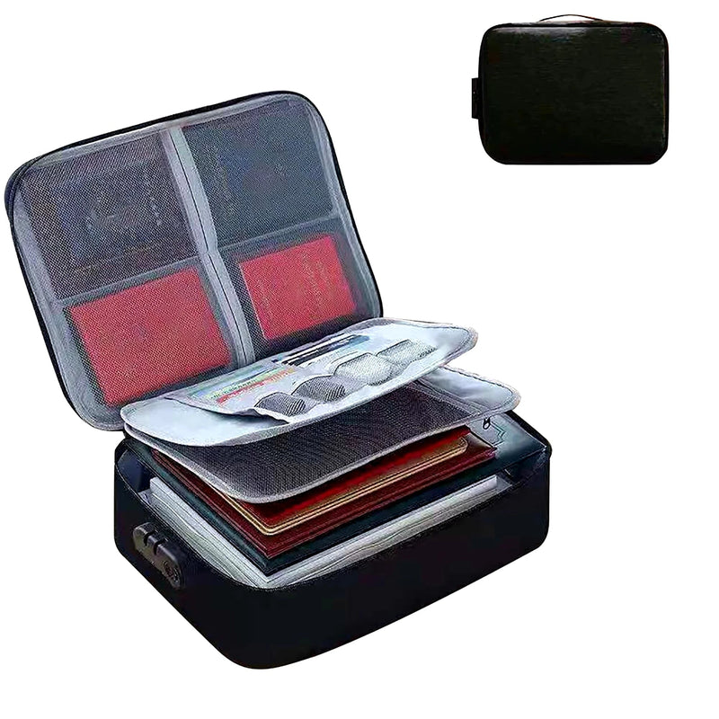 Multifunction File Pack Organizer – Large Capacity, Lockable Document Case for Certificates, Home Office, and Travel Use