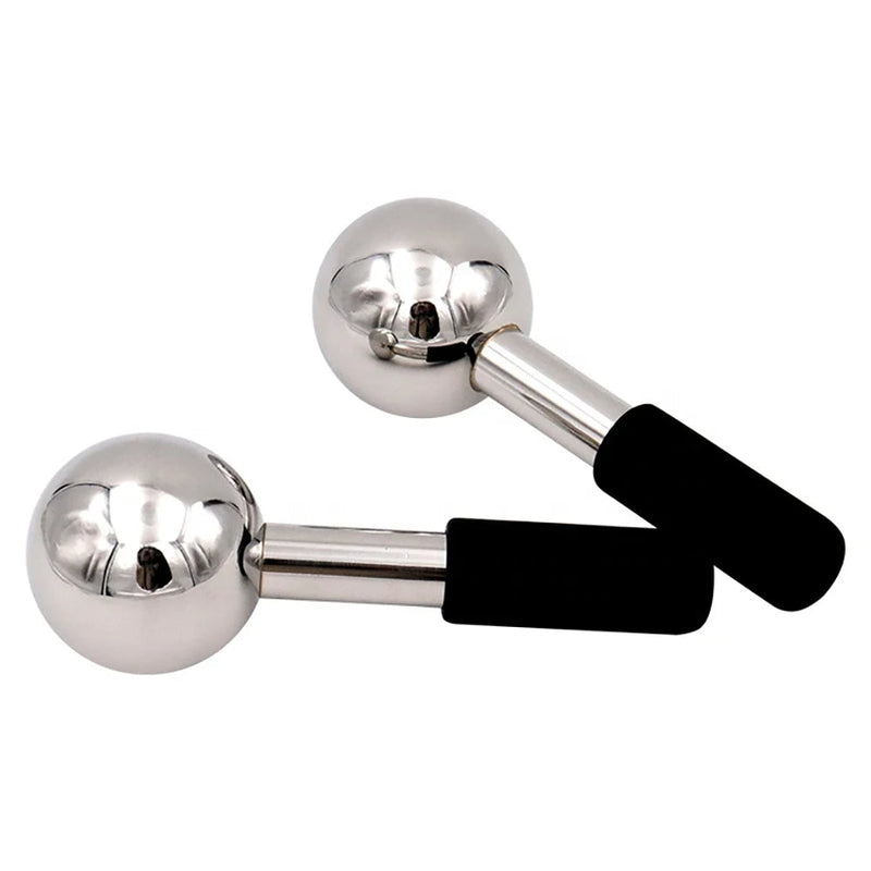 Rose Gold Skin Ice Globes – Cooling Stainless Steel Facial Rollers for Cold Therapy to Reduce Puffiness, Calm Skin, and Tighten Pores