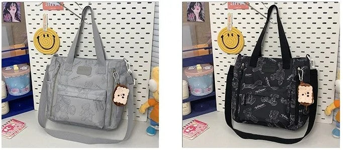 Bear Print Multi-Compartment Backpack Purse – Stylish & Spacious Nurse, Teacher & Laptop Bag