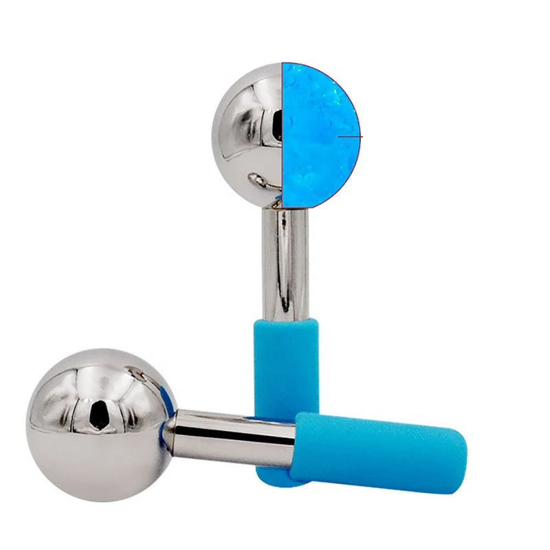 Rose Gold Skin Ice Globes – Cooling Stainless Steel Facial Rollers for Cold Therapy to Reduce Puffiness, Calm Skin, and Tighten Pores