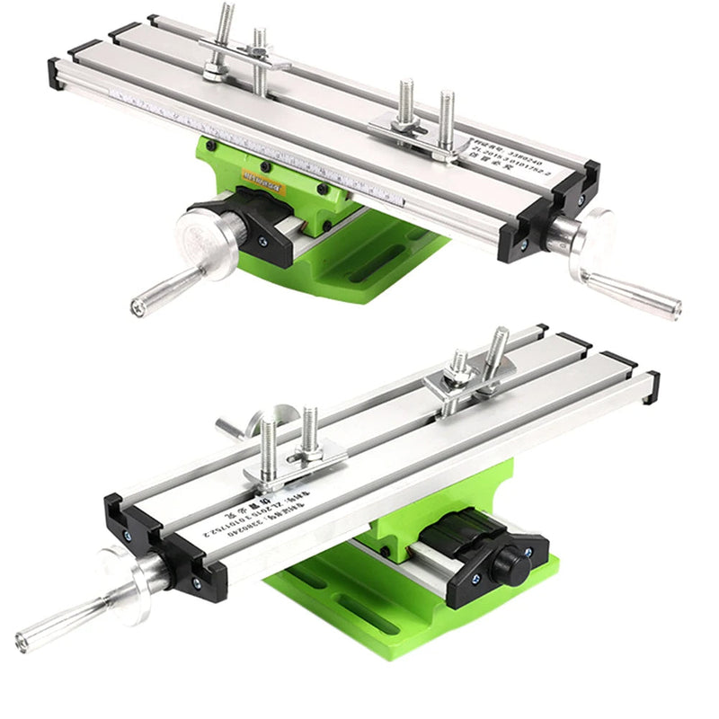 Precision Milling Machine Slide Table – Multifunction Worktable with Vise Fixture and Pliers for Accurate Drilling and Adjustment Work