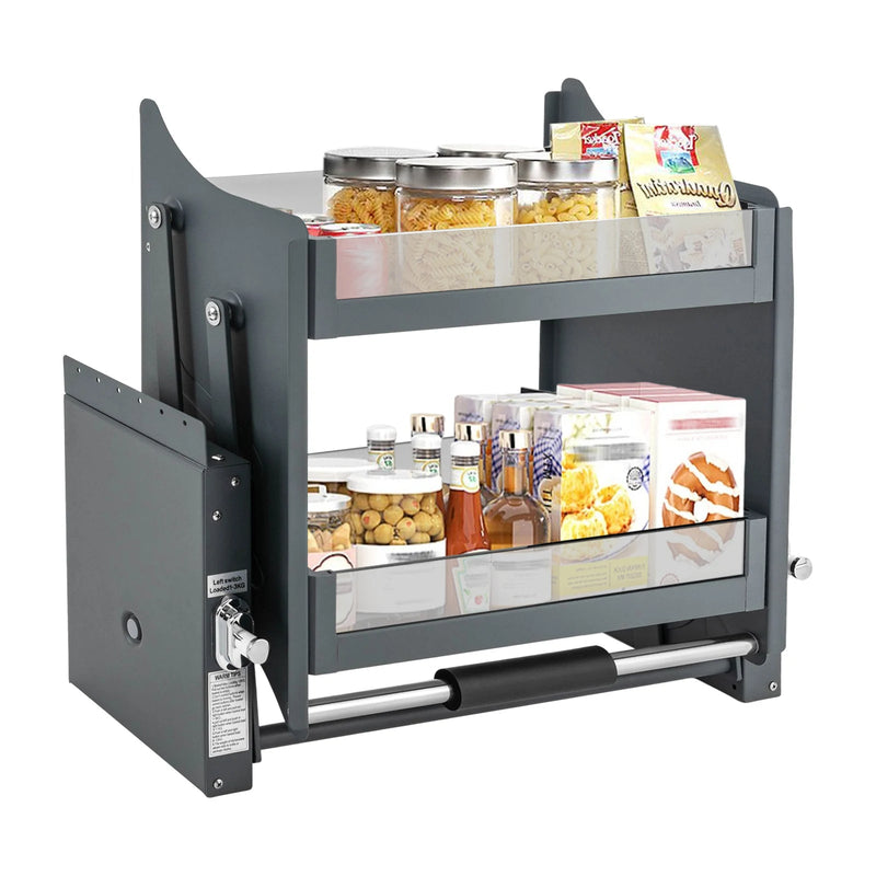Space-Saving Pull Down Kitchen Shelf – 24" Cabinet Storage for Ultimate Convenience