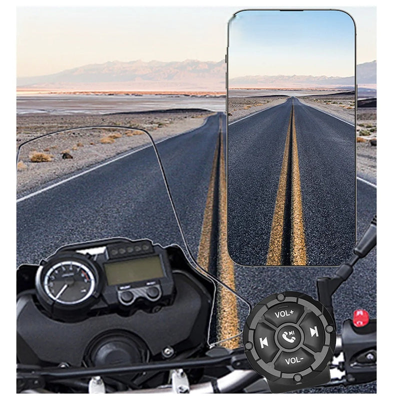 Wireless Car Remote Controller – 5-Key Handlebar Bluetooth Control for Bikes and Cars, Easily Manage Media on the Go