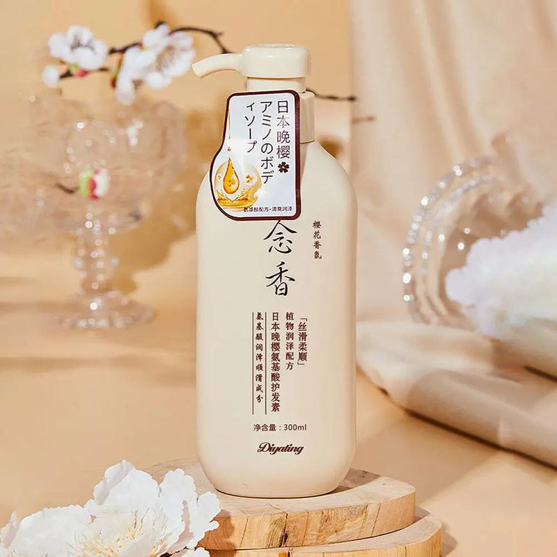 Japanese Fragrant Amino Acid Shampoo & Conditioner – 300ml Luxurious Night Repair Hair Set and Bath Lotion for Silky, Nourished Hair