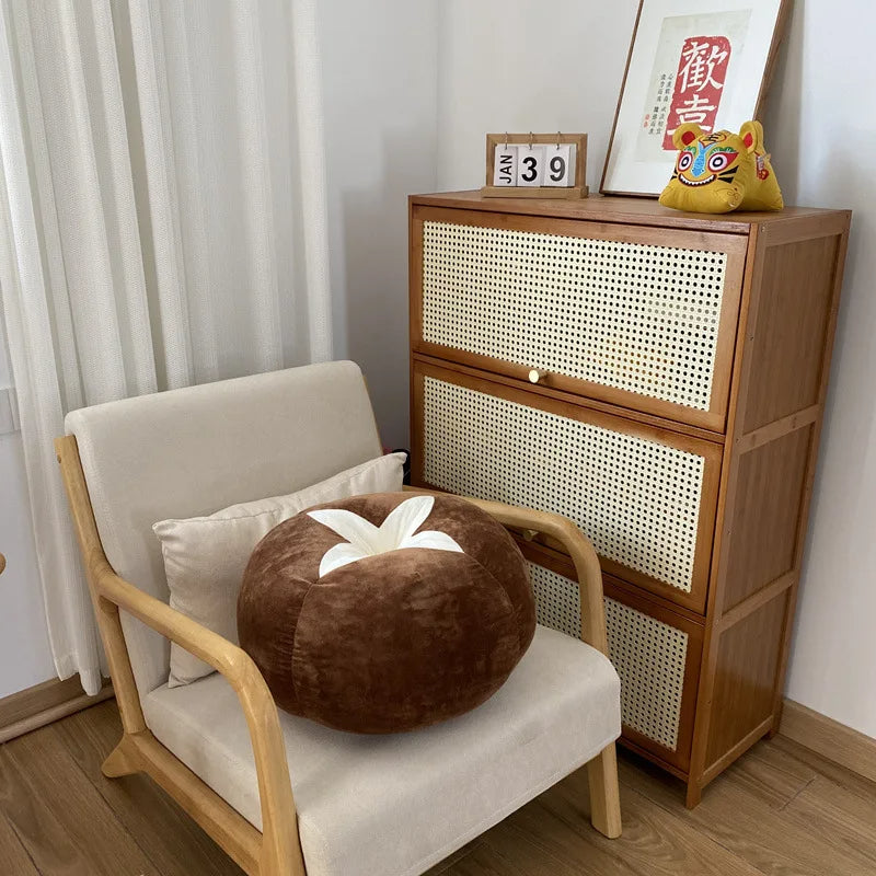Tomato-Shaped Cushion – Thickened Round Pillow for Window Seat or Bedroom with a Fun Vegetable Design