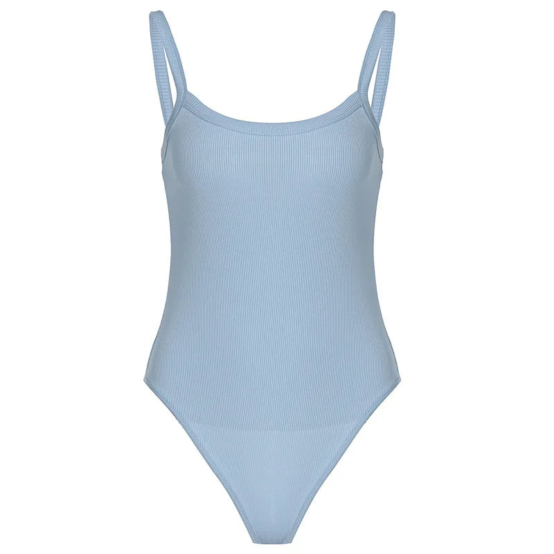 Strappy Bodycon Bodysuit – Sleeveless Sheer Jumpsuit for a Sexy Summer Look