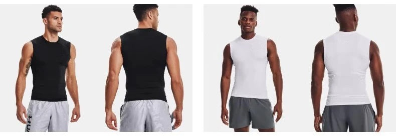 Sleeveless Men’s Compression Tank Top – Quick-Dry Muscle Vest for Gym, Fitness, Bodybuilding & Summer Sports Performance Confidence