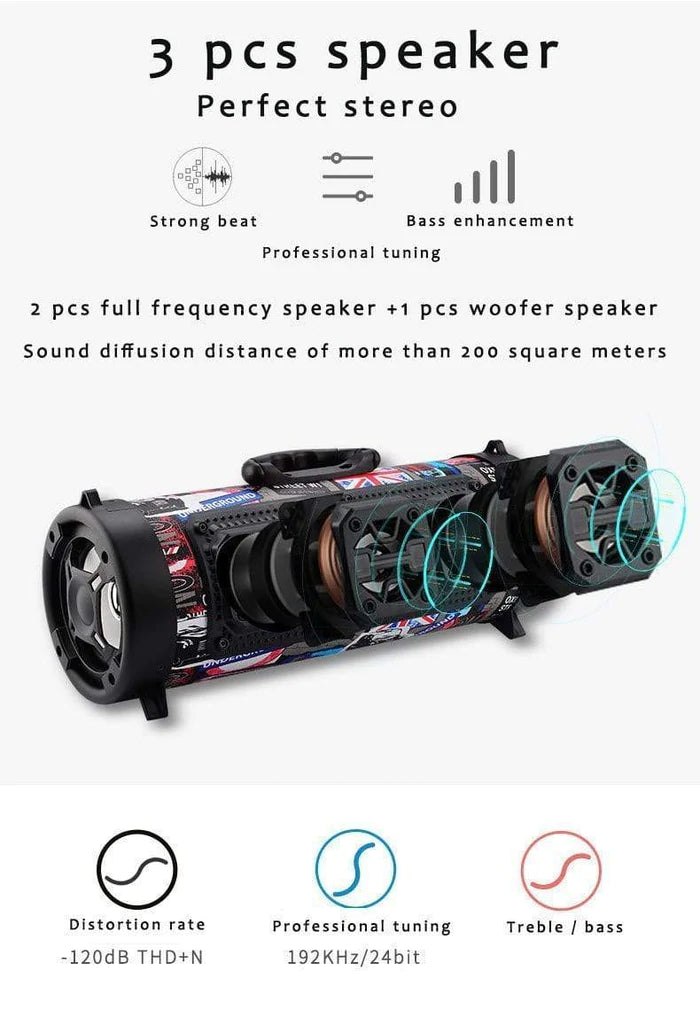 Bluetooth Speaker-Subwoofer | 3D Sound & Microphone Support