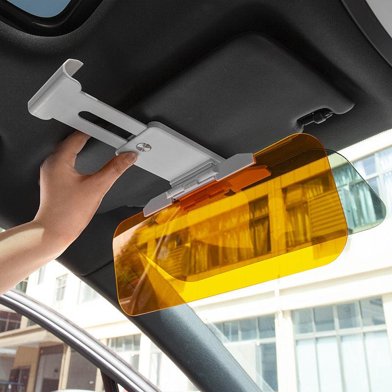 2-in-1 Car Visor, Day And Night Anti-Glare Visor, Automobile Sun Anti-UV Block Visor, Non Glare Anti-Dazzle Sunshade Mirror Goggles Shield For Driving