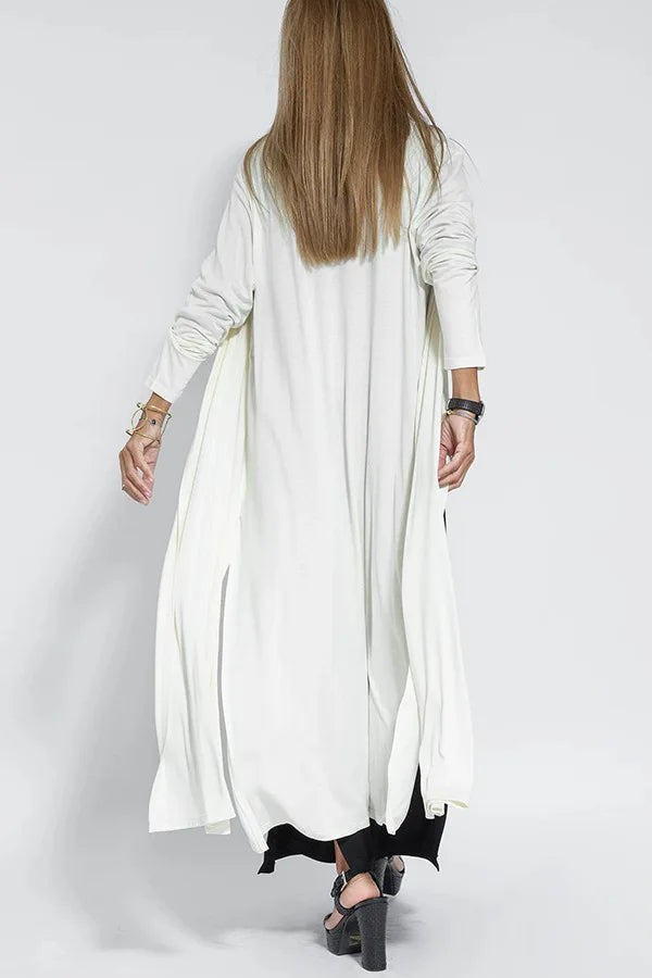 Chic V-Neck Dress & Cardigan Set – Sleeveless Long Vest Dress with Fall-Ready Casual Layered Elegance