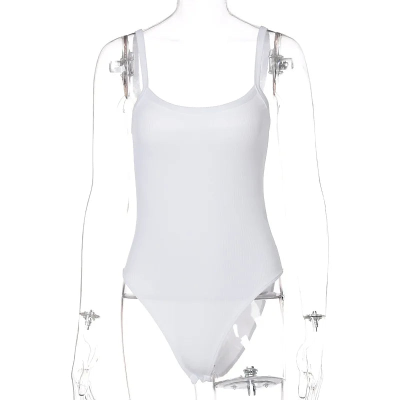 Strappy Bodycon Bodysuit – Sleeveless Sheer Jumpsuit for a Sexy Summer Look
