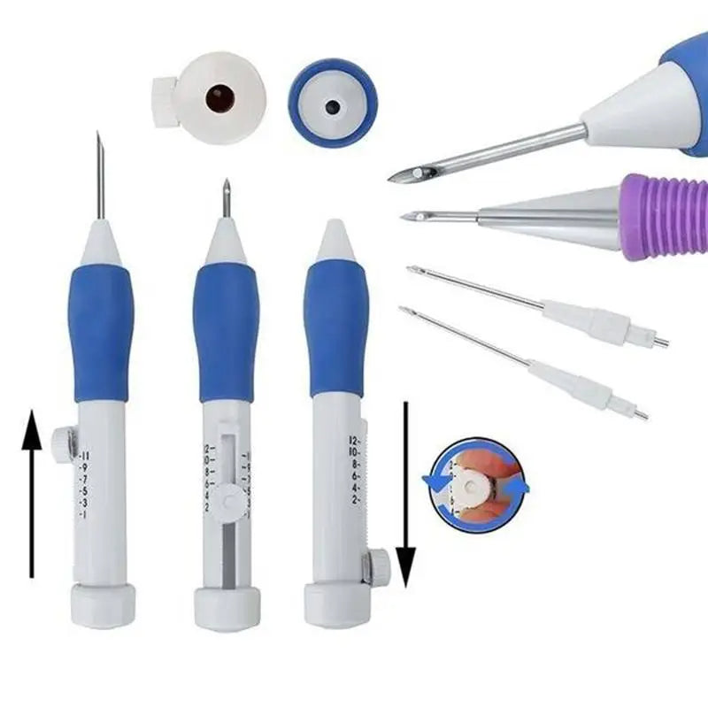 Embroidery Punch Needle Kit - DIY Stitching Set with Pen for Clothes & Craft Projects