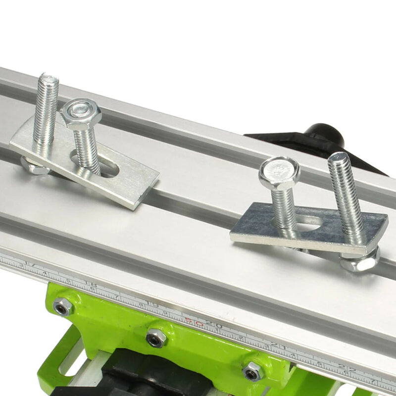Precision Milling Machine Slide Table – Multifunction Worktable with Vise Fixture and Pliers for Accurate Drilling and Adjustment Work