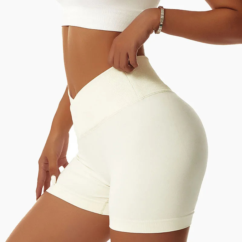 Tight Hip High-Waist Yoga Shorts – Seamless Quick-Dry Gym Tights for a Sculpted, Sexy Workout Look