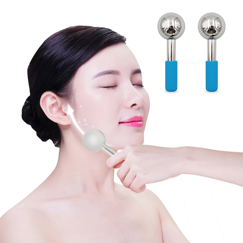 Rose Gold Skin Ice Globes – Cooling Stainless Steel Facial Rollers for Cold Therapy to Reduce Puffiness, Calm Skin, and Tighten Pores