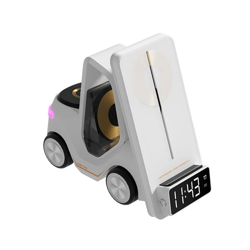 Car Shaped Wireless Charging Dock & LED Alarm Clock – 3-in-1 Fast Charge for iPhone, Apple Watch & Air Pods