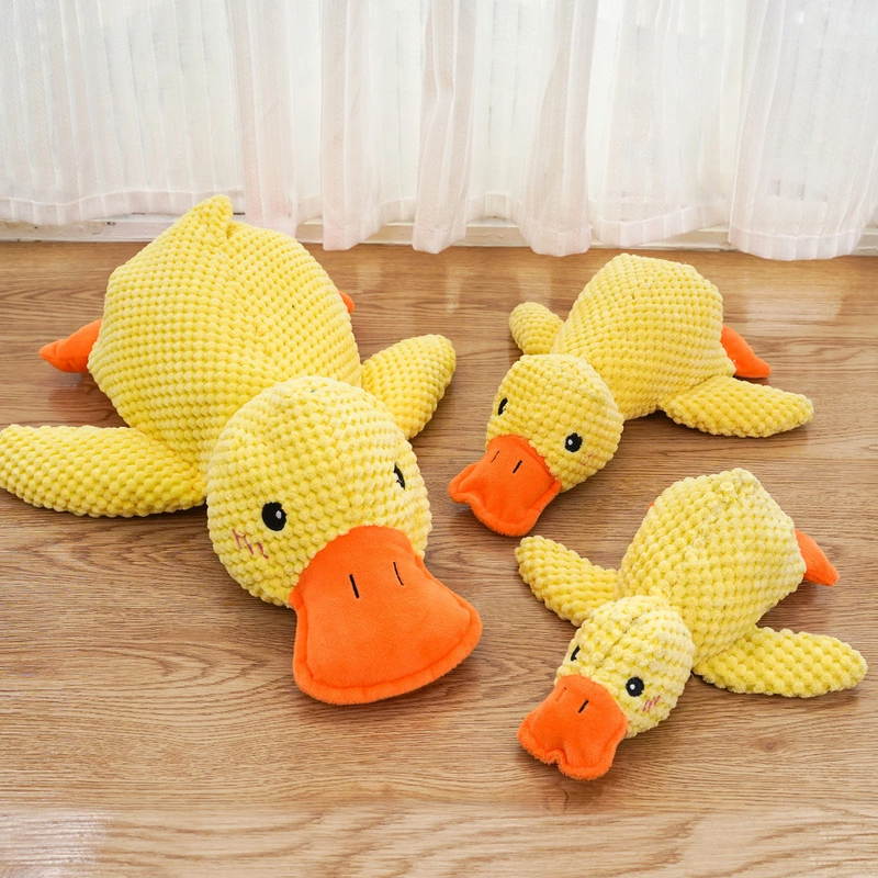 Plush Duck Chew Toy – Squeaky & Bite-Resistant for Calming Puppies & Teething Relief