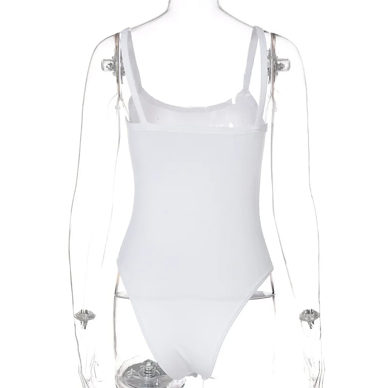 Strappy Bodycon Bodysuit – Sleeveless Sheer Jumpsuit for a Sexy Summer Look