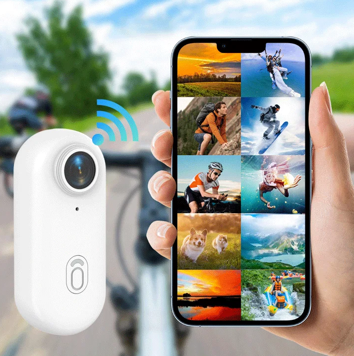 Ultra-Compact 4K WiFi Action Camera – Wireless Mini Bodycam for Motorcycle Helmet Perfect for Capturing Every Outdoor Adventure
