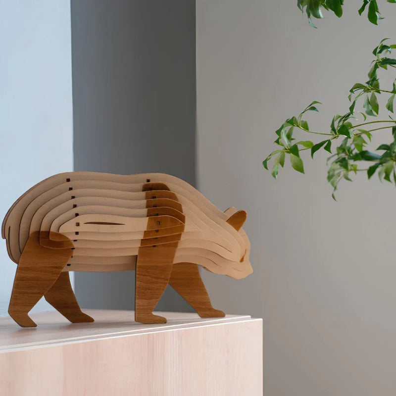 Wooden 3D Animal Lamp – Interactive DIY Night Light