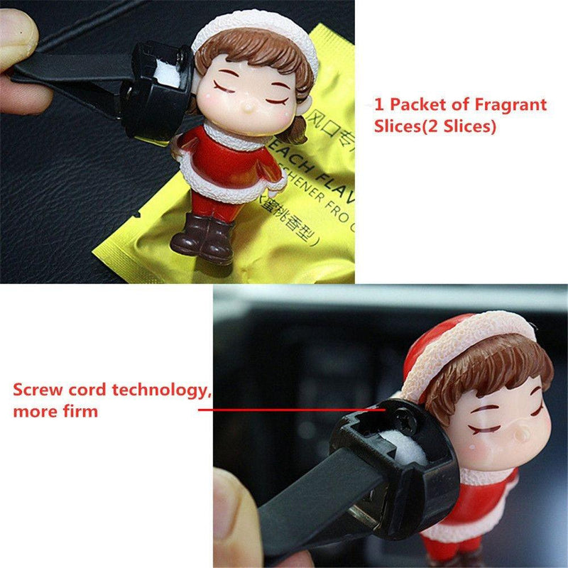 1PC Christmas Lovely Couple Girl Boy Car Air Vent Freshener Essential Oil Perfume Clip Scent Aromas Diffuser Auto Interior Decor