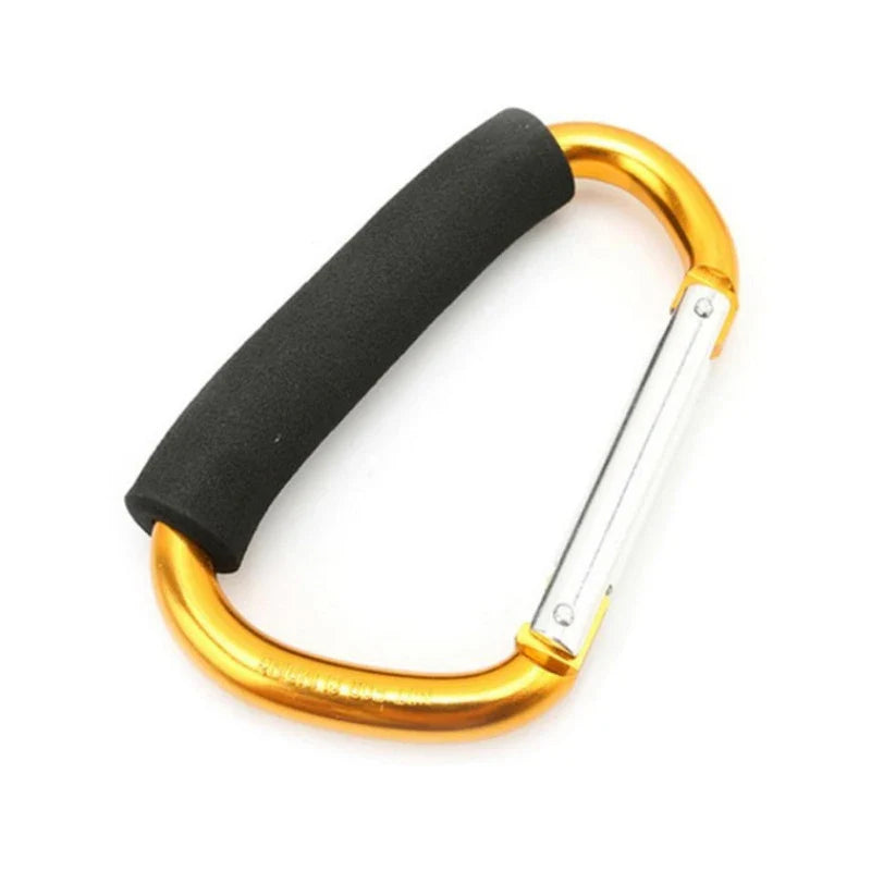 Aluminum Alloy Cart Hook – Sturdy D-Shaped Buckle for Baby Strollers, Shopping Bags, and Outdoor Climbing Gear Organization