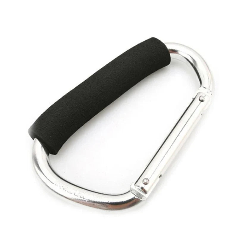 Aluminum Alloy Cart Hook – Sturdy D-Shaped Buckle for Baby Strollers, Shopping Bags, and Outdoor Climbing Gear Organization