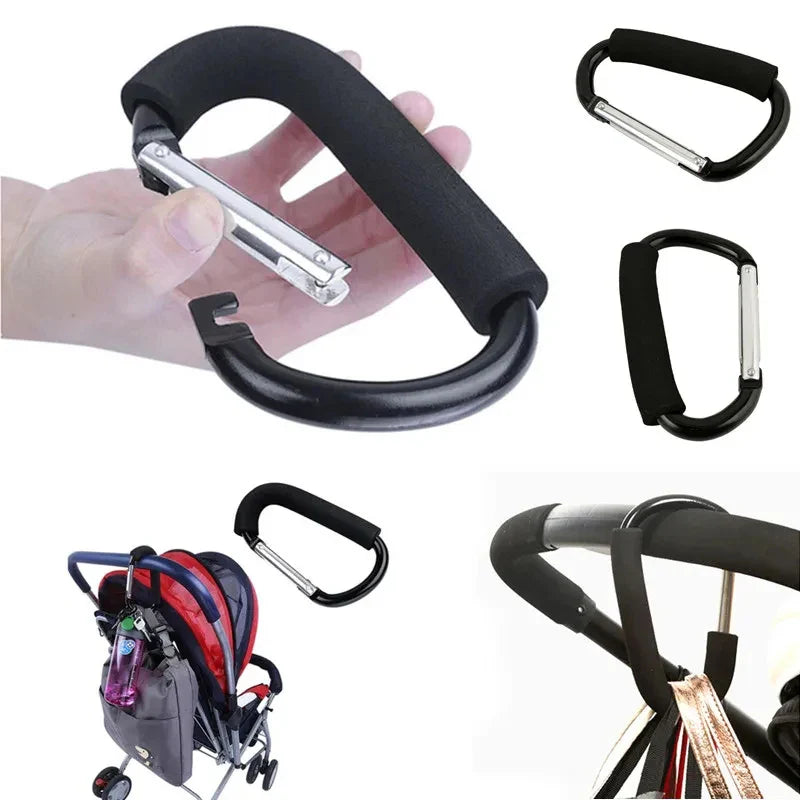 Aluminum Alloy Cart Hook – Sturdy D-Shaped Buckle for Baby Strollers, Shopping Bags, and Outdoor Climbing Gear Organization