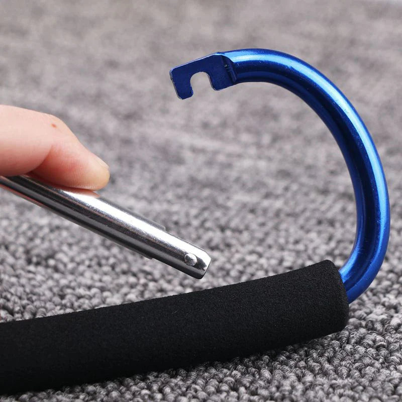 Aluminum Alloy Cart Hook – Sturdy D-Shaped Buckle for Baby Strollers, Shopping Bags, and Outdoor Climbing Gear Organization