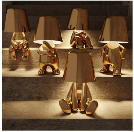 Italian Little Golden Man Table Lamp