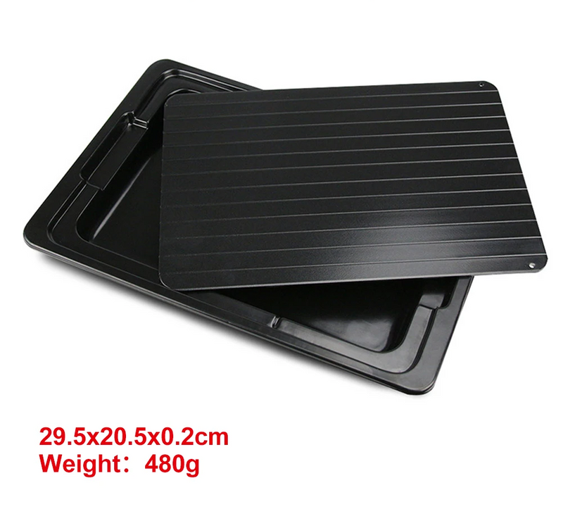 Aluminum Defrosting Tray – Quick Thawing Plate with Drip Pan for Frozen Meat and Food in Large Size